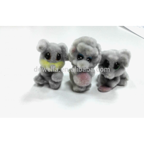 custom plastic pvc flocking dog animal toy